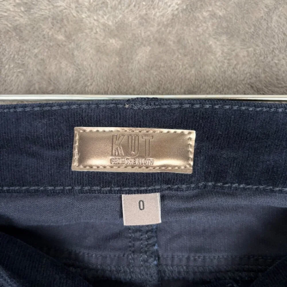 KUT From the Kloth Natalie Bootcut Corduroy Pants Women’s 0 Navy Y2K NWT Classic - Picture 5 of 8